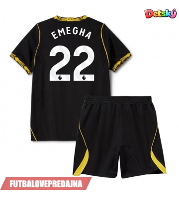 Lacne Dětský Futbalové dres Chelsea Emmanuel Emegha #22 2026-27 Krátky Rukáv - Preč (+ trenírky)